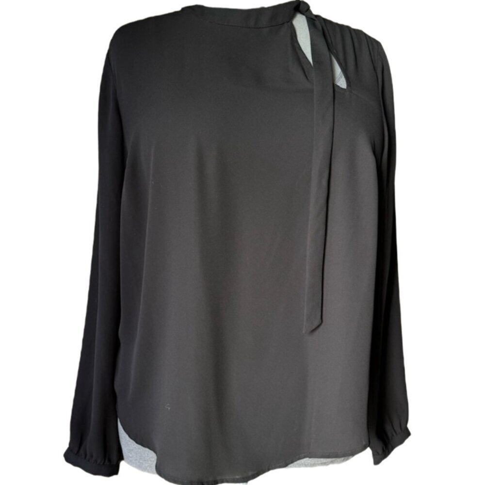 Torrid Black blouse with Ribbon tie at neck